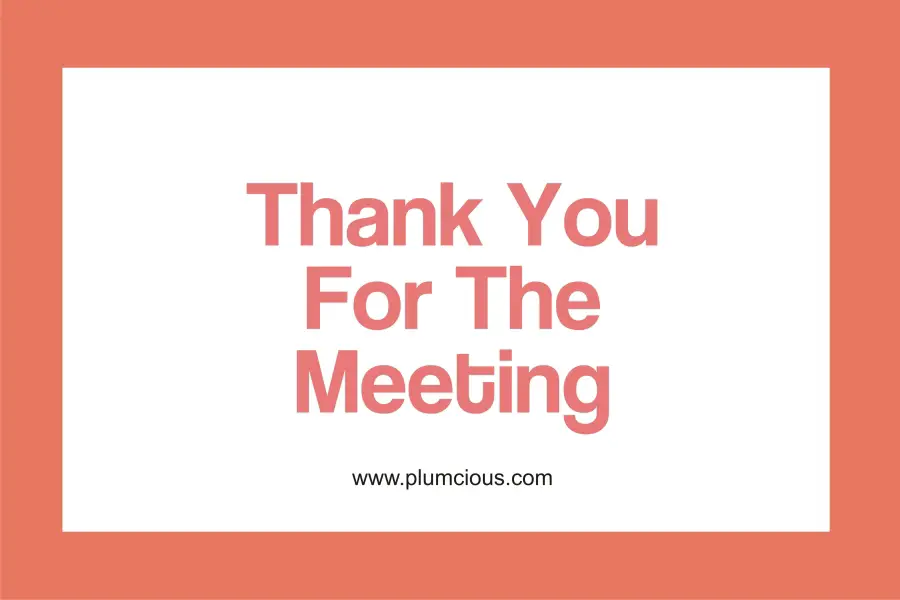 How To Thank Someone For Meeting With You Email