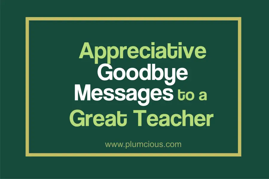 Emotional Goodbye Message To Teacher