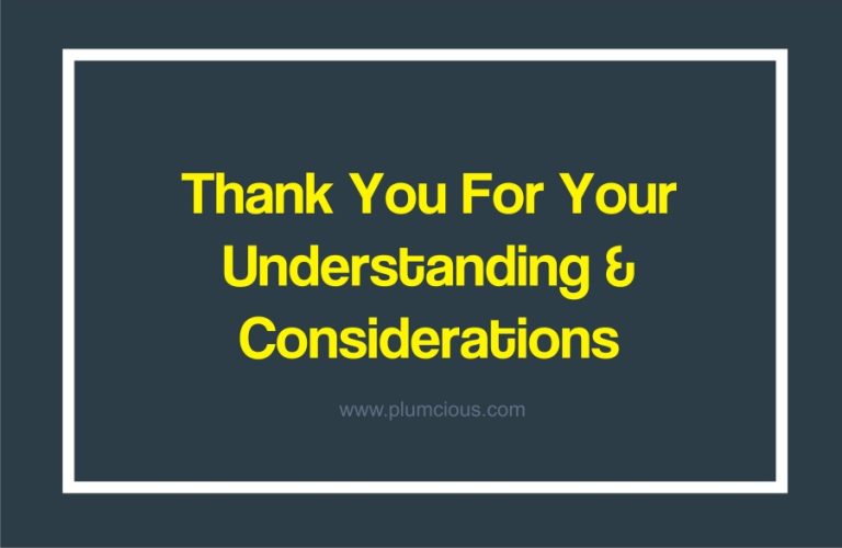 100 Thank You For Your Understanding And Consideration Messages/Quotes